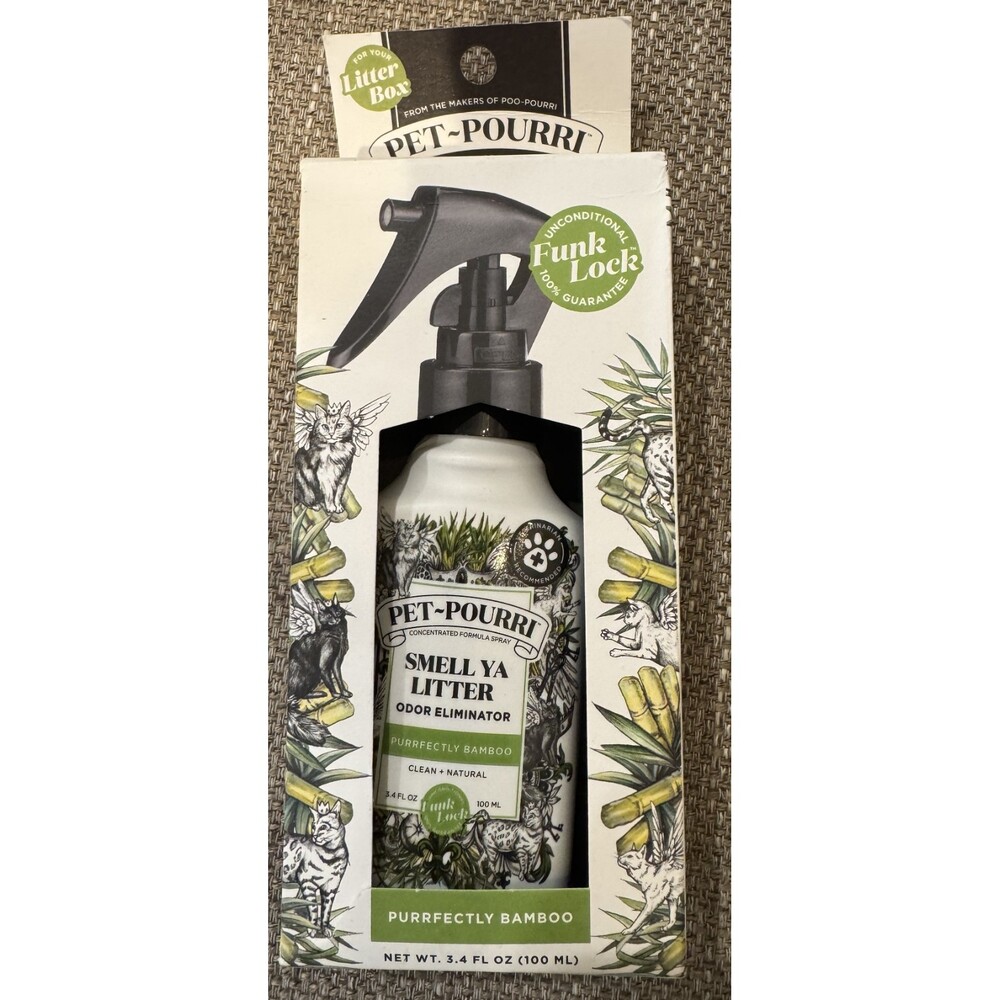 Pet-Pourri Smell Ya Litter Cat Litter Deodorizer Spray Purrfectly Bamboo 3.4